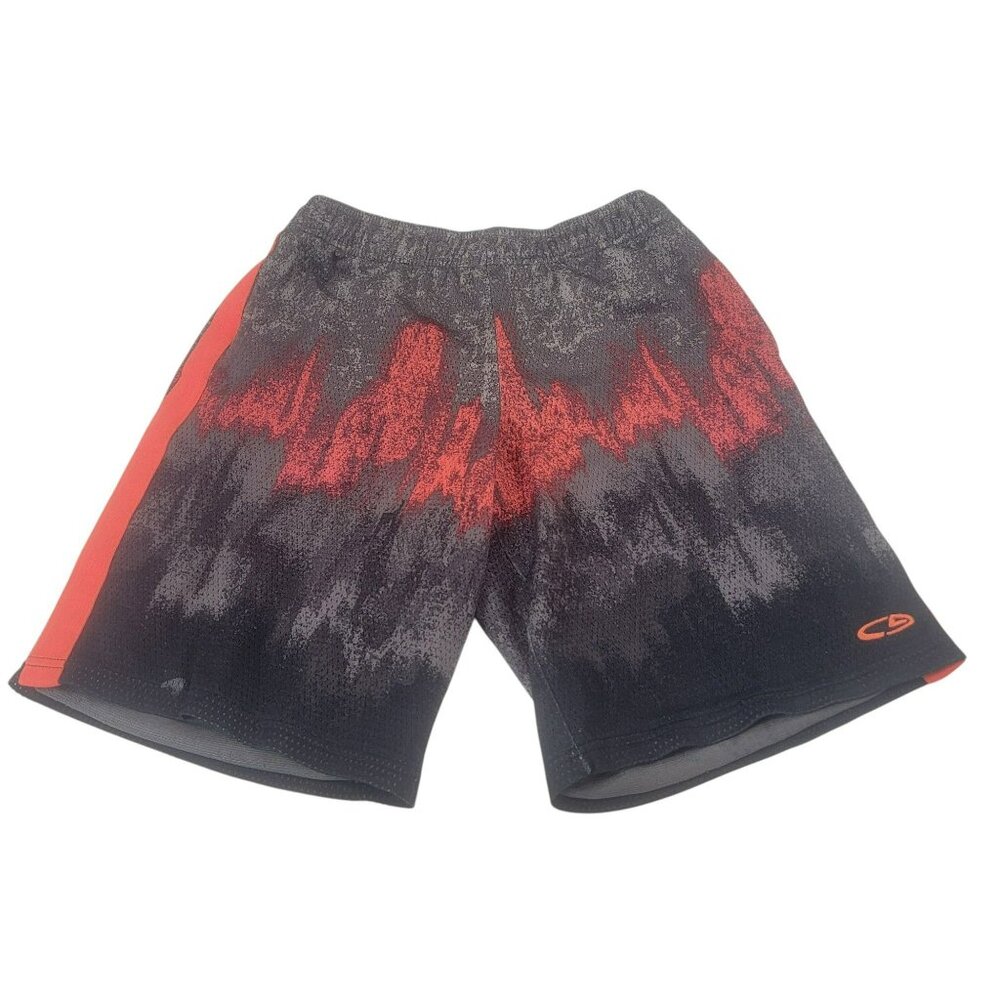 C9 by Champion Basketball Shorts,Boys M, Gray & Orange Abstract, Pockets, EUC